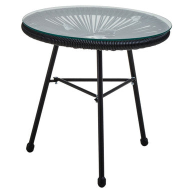 Orsina Miami Black Rattan 3-Piece Patio Set – Modern Bistro Furniture