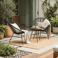 Orsina Miami Black Rattan 3-Piece Patio Set – Modern Bistro Furniture
