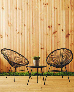 Orsina Miami Black Rattan 3-Piece Patio Set – Modern Bistro Furniture