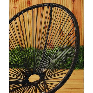 Orsina Miami Black Rattan 3-Piece Patio Set – Modern Bistro Furniture