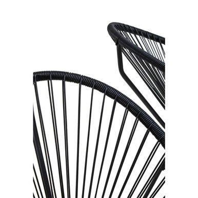 Orsina Miami Black Rattan 3-Piece Patio Set – Modern Bistro Furniture