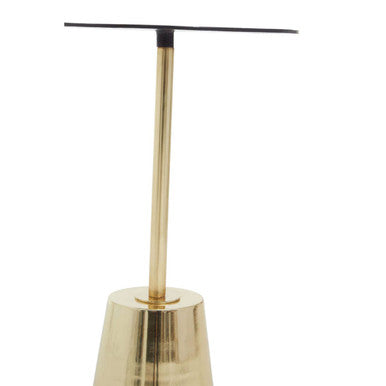 Orsina Avola Black Marble Effect Side Table with Gold Metal Base