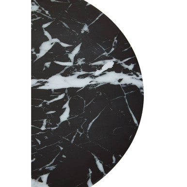 Orsina Avola Black Marble Effect Side Table with Gold Metal Base