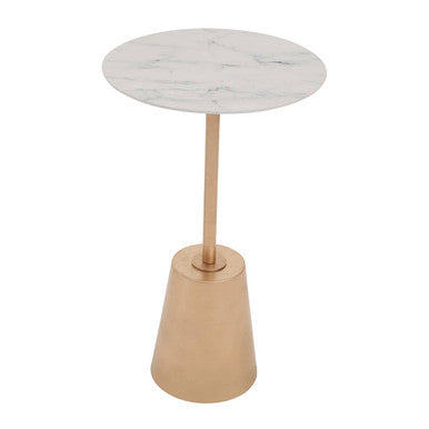 Orsina Avola Marble Effect Side Table with Gold Metal Base