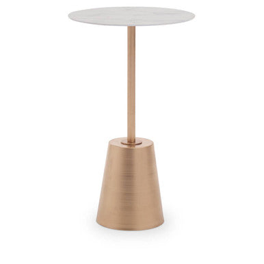 Orsina Avola Marble Effect Side Table with Gold Metal Base