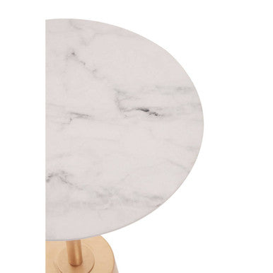 Orsina Avola Marble Effect Side Table with Gold Metal Base