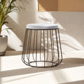 Orsina Hayes Grey Velvet Stool – Modern Tall Seating with Black Frame