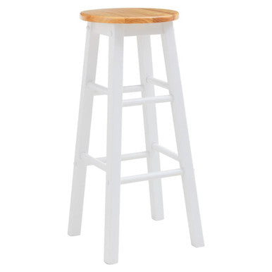 Orsina Chester Kitchen Bar Stool – White & Natural Wood Scandi Style