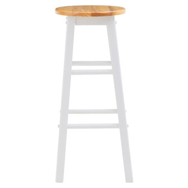Orsina Chester Kitchen Bar Stool – White & Natural Wood Scandi Style