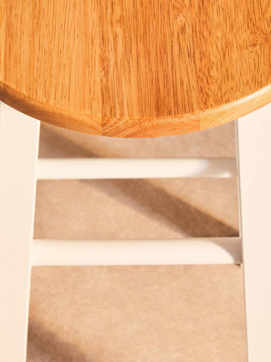 Orsina Chester Kitchen Bar Stool – White & Natural Wood Scandi Style