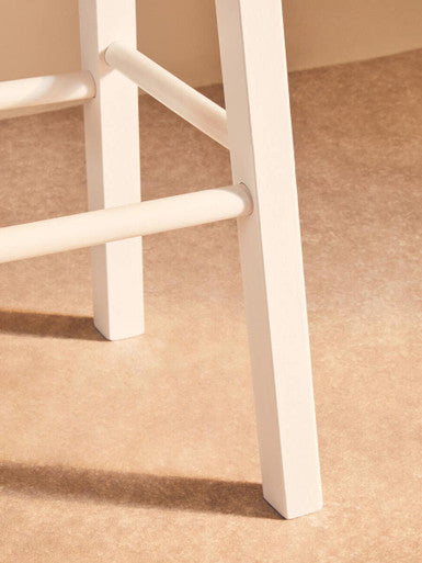 Orsina Chester Kitchen Bar Stool – White & Natural Wood Scandi Style