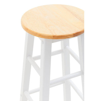 Orsina Chester Kitchen Bar Stool – White & Natural Wood Scandi Style