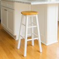 Orsina Chester Kitchen Bar Stool – White & Natural Wood Scandi Style