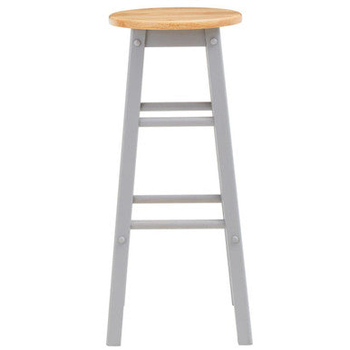 Orsina Chester Natural and Grey Wood Kitchen or Breakfast Bar Stool
