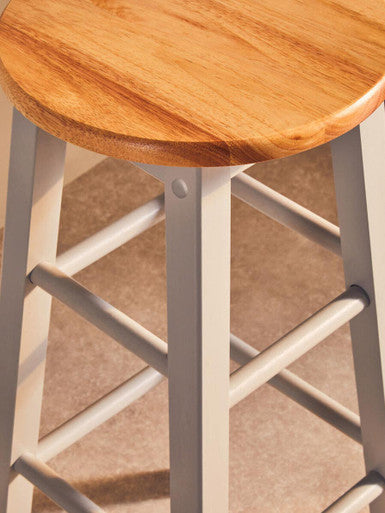 Orsina Chester Natural and Grey Wood Kitchen or Breakfast Bar Stool