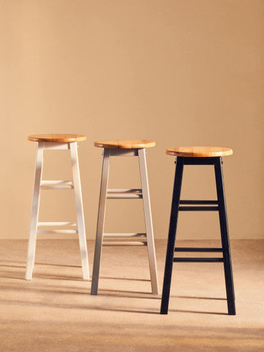 Orsina Chester Natural and Grey Wood Kitchen or Breakfast Bar Stool
