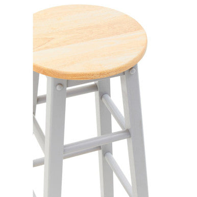 Orsina Chester Natural and Grey Wood Kitchen or Breakfast Bar Stool