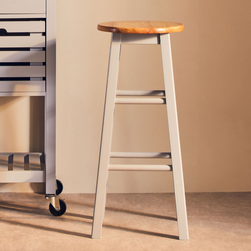 Orsina Chester Natural and Grey Wood Kitchen or Breakfast Bar Stool