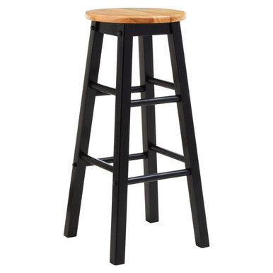 Orsina Chester Kitchen Bar Stool | Black and Natural Wood Seating