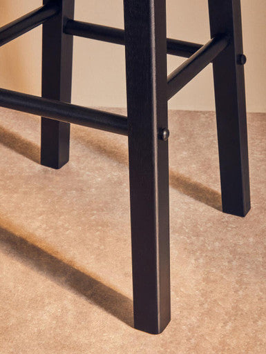 Orsina Chester Kitchen Bar Stool | Black and Natural Wood Seating