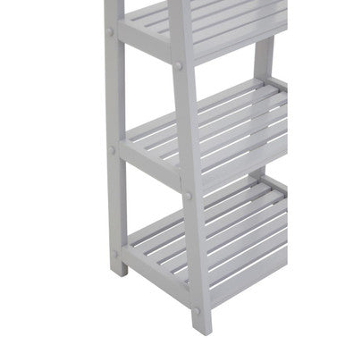 Orsina Chester Grey Wood 4-Tier Shelf Unit | Modern Open Storage