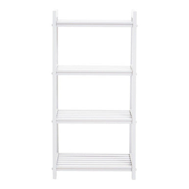 Orsina Chester White Wood 4-Tier Shelf Unit | Modern Storage Display