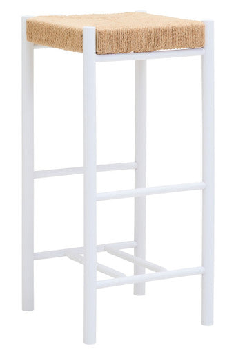 Orsina Bandar Bar Stool – Natural Rope and White Kitchen Island Seating