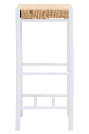 Orsina Bandar Bar Stool – Natural Rope and White Kitchen Island Seating