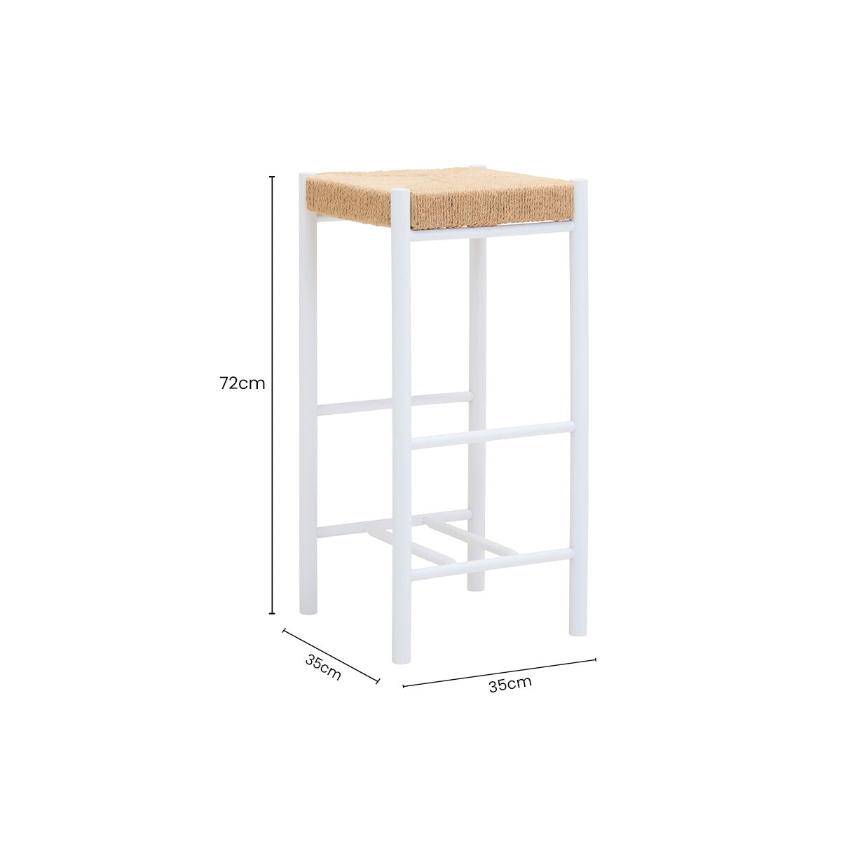 Orsina Bandar Bar Stool – Natural Rope and White Kitchen Island Seating