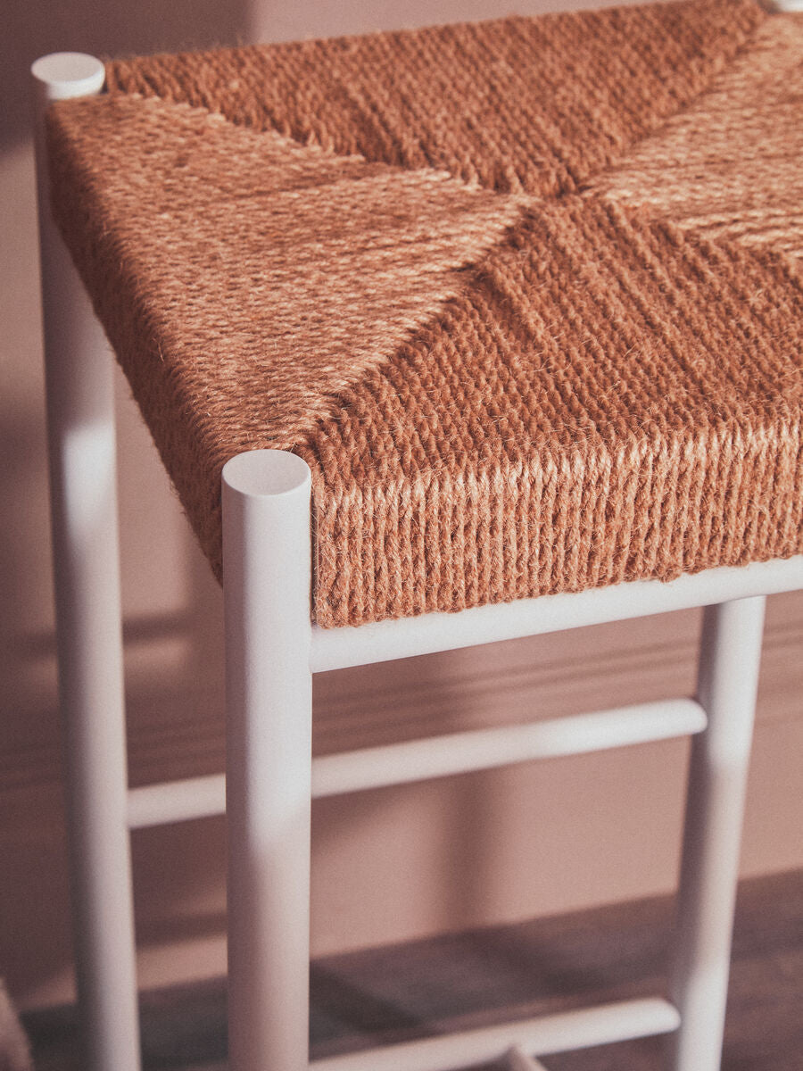 Orsina Bandar Bar Stool – Natural Rope and White Kitchen Island Seating