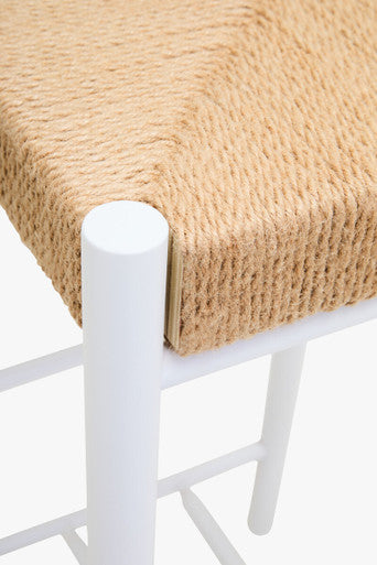 Orsina Bandar Bar Stool – Natural Rope and White Kitchen Island Seating