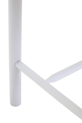 Orsina Bandar Natural Rope and White Wood Stool – Coastal Accent Seating