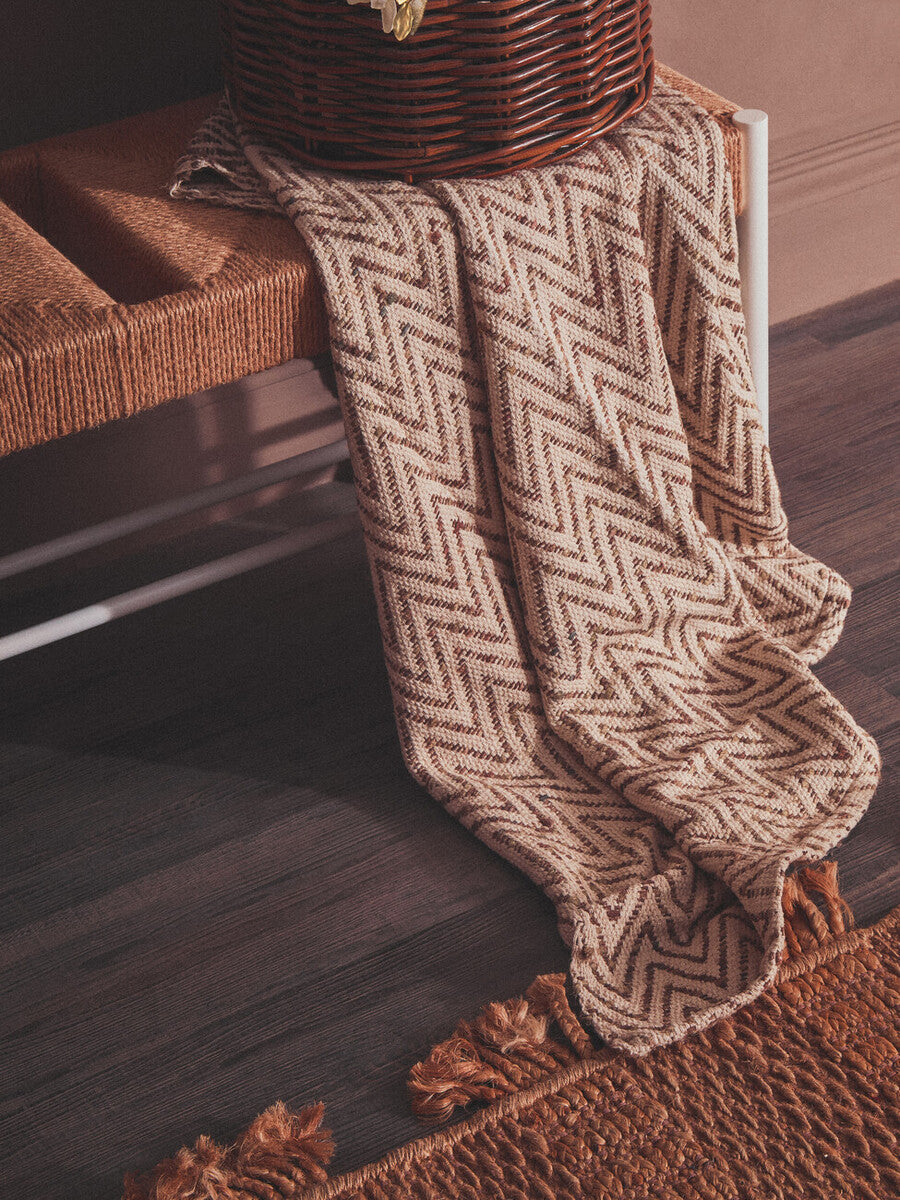 Orsina Bandar Large Coastal Entryway Bench | Natural Rope & White Wood