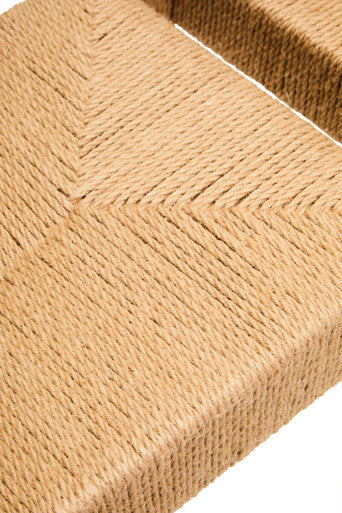 Orsina Bandar Large Coastal Entryway Bench | Natural Rope & White Wood