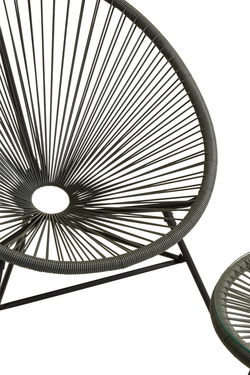 Orsina Miami Grey 3 Piece Rattan Patio Set | Modern Garden Furniture