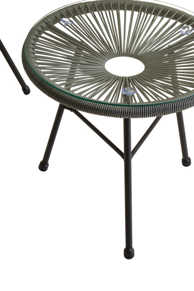 Orsina Miami Grey 3 Piece Rattan Patio Set | Modern Garden Furniture