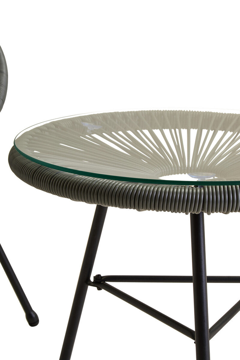 Orsina Miami Grey 3 Piece Rattan Patio Set | Modern Garden Furniture