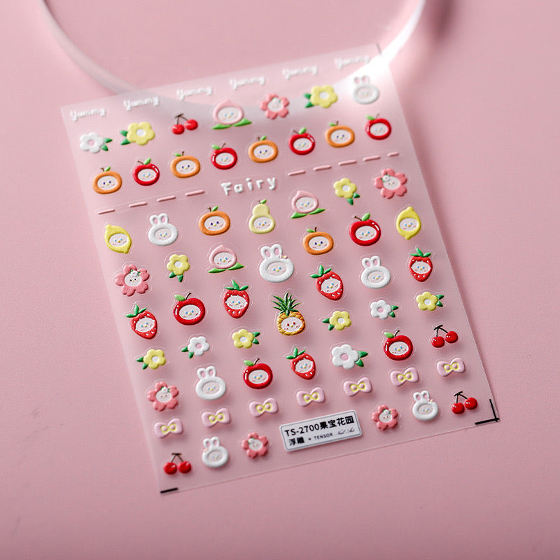Fruit Garden Nail Deco Stickers | LuLuFun Studio Cute Manicure Decals
