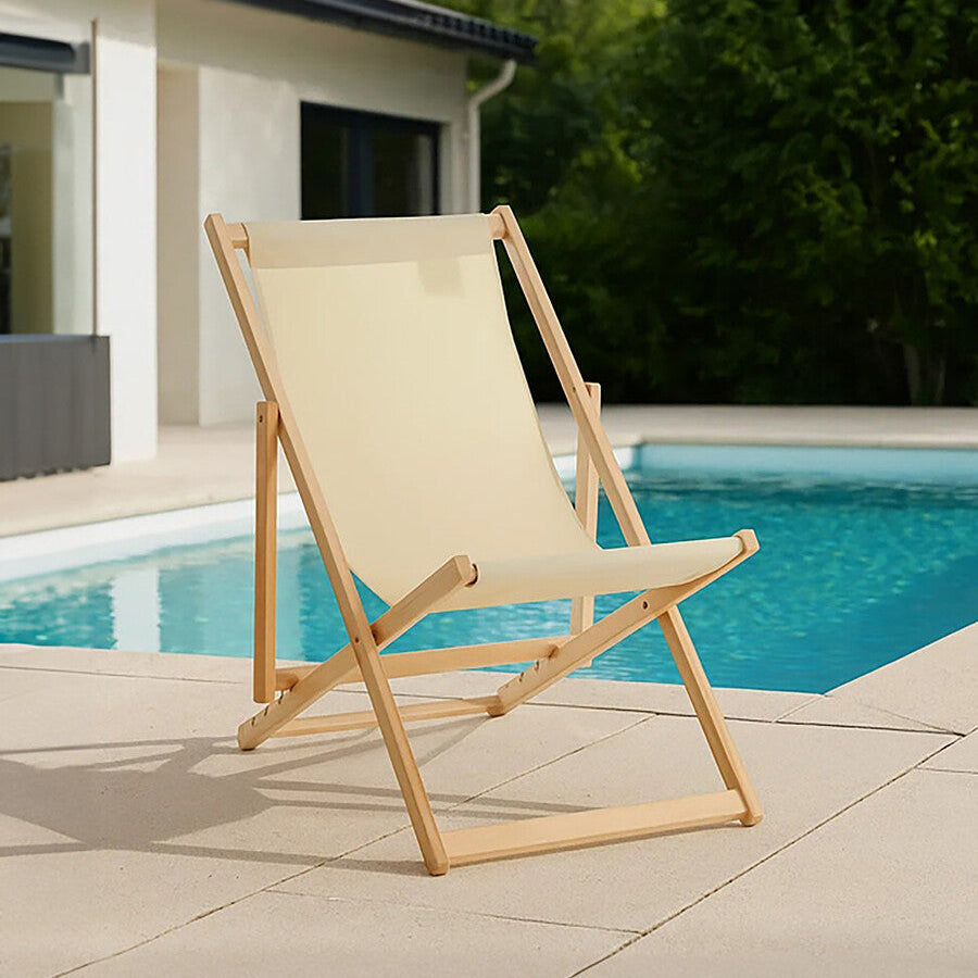 Orsina Beauport Cream Deck Chair – Reclining Outdoor Garden Seating