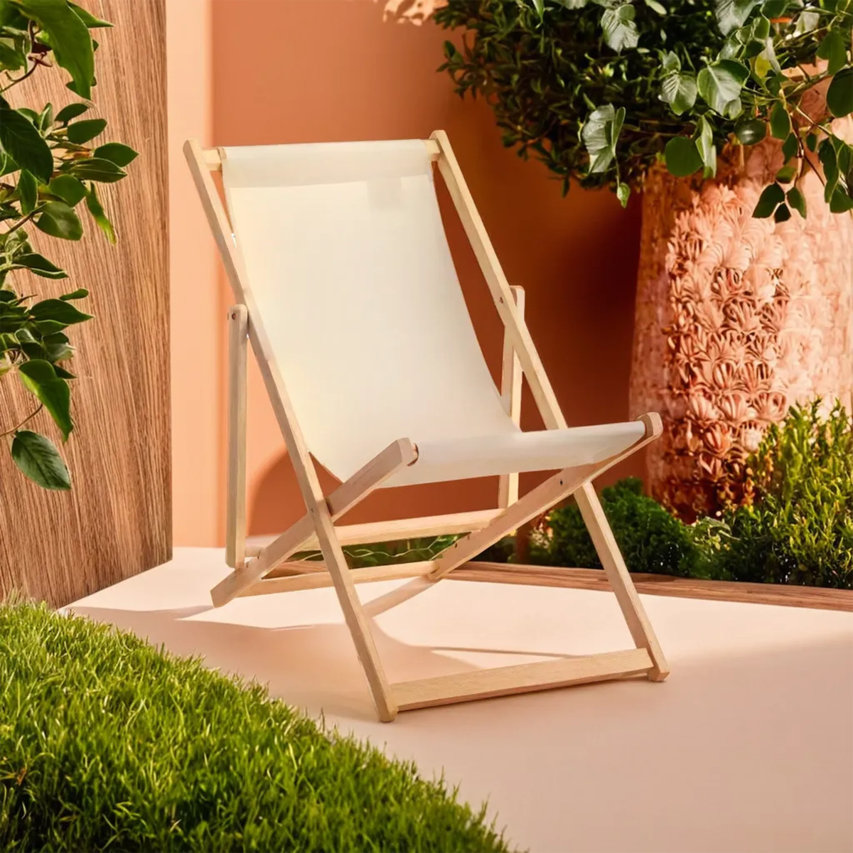 Orsina Beauport Cream Deck Chair – Reclining Outdoor Garden Seating