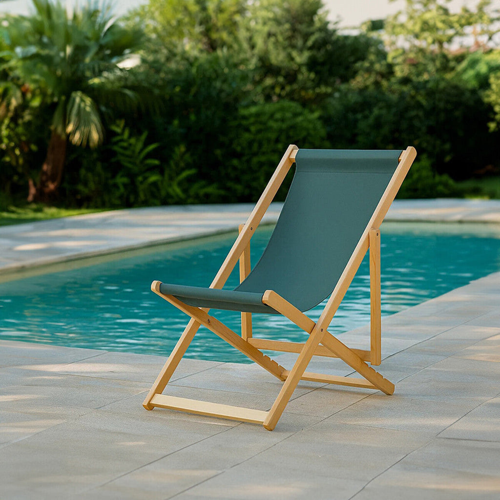 Orsina Beauport Khaki Deck Chair – Adjustable Outdoor Patio Lounger