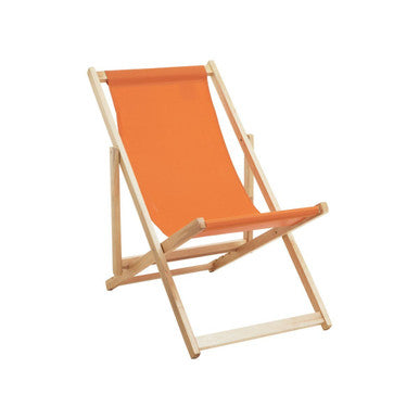 Orsina Beauport Orange Deckchair – Folding Canvas Outdoor Lounge Chair