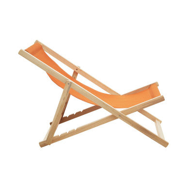 Orsina Beauport Orange Deckchair – Folding Canvas Outdoor Lounge Chair
