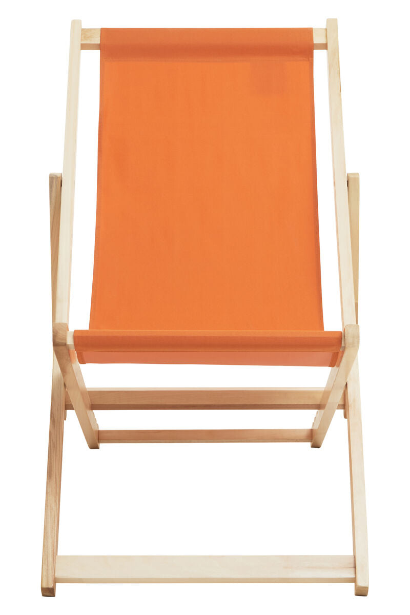 Orsina Beauport Orange Deckchair – Folding Canvas Outdoor Lounge Chair