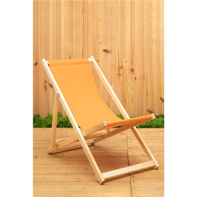 Orsina Beauport Orange Deckchair – Folding Canvas Outdoor Lounge Chair