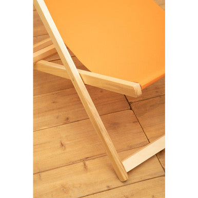Orsina Beauport Orange Deckchair – Folding Canvas Outdoor Lounge Chair