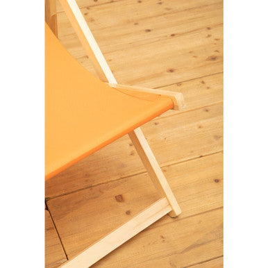 Orsina Beauport Orange Deckchair – Folding Canvas Outdoor Lounge Chair