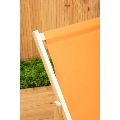 Orsina Beauport Orange Deckchair – Folding Canvas Outdoor Lounge Chair