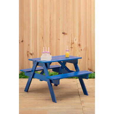 Orsina Brighton Blue Kids Picnic Bench – Durable Outdoor Garden Table