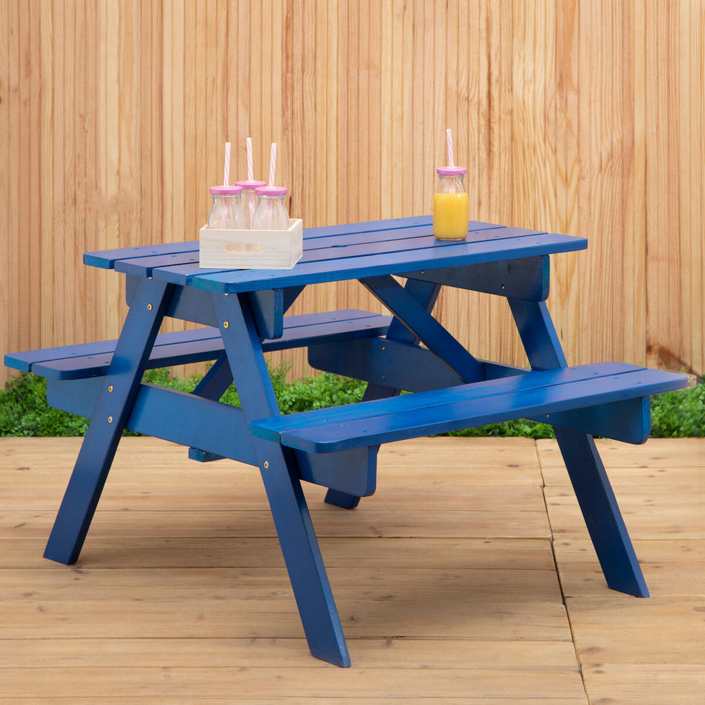 Orsina Brighton Blue Kids Picnic Bench – Durable Outdoor Garden Table